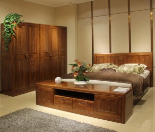 双人床,光明家具,实木家具