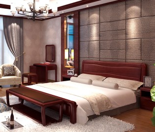 光明家具,中式家具,双人床
