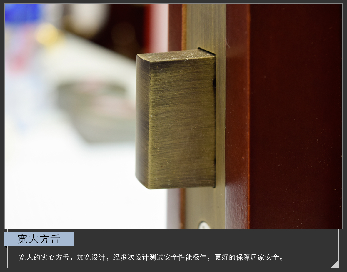 优诺五金 罗德堡589170-CAD型号门锁 黄古铜色锌合金材质门锁 细节