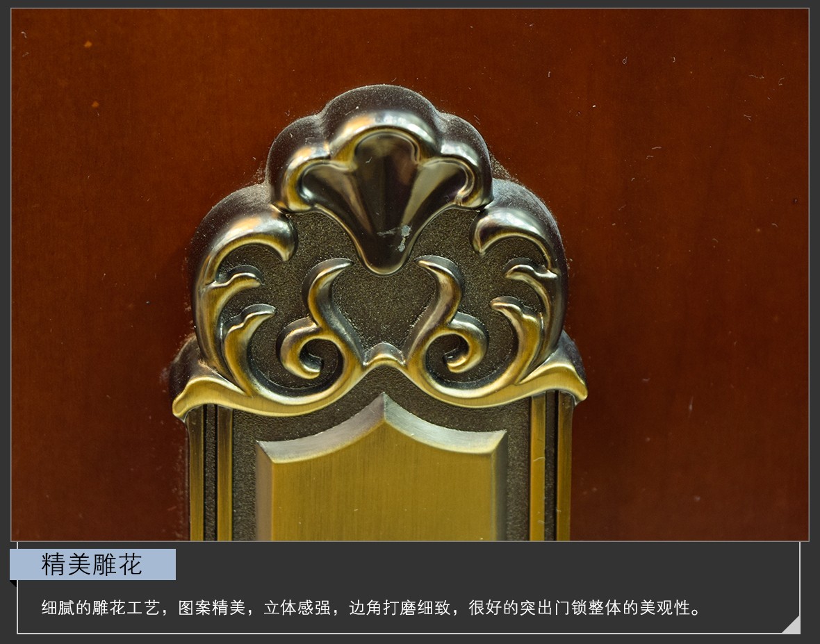 优诺五金 罗德堡726171-CAD型号门锁 黄古铜色锌合金材质门锁 细节