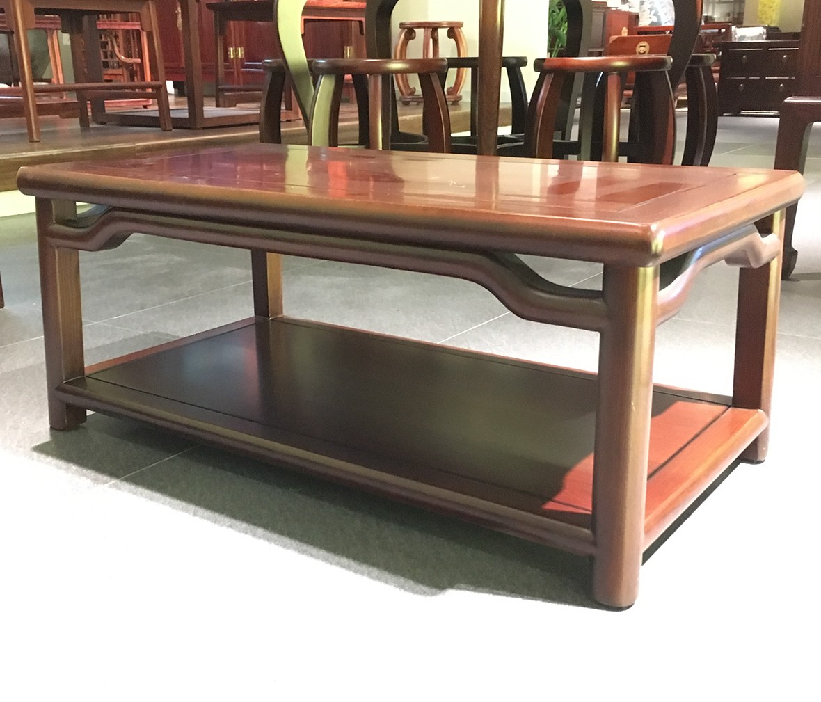祥华坊家具 XJD-ZJ03413型号圆腿罗锅枨炕桌 中式古典实木家具