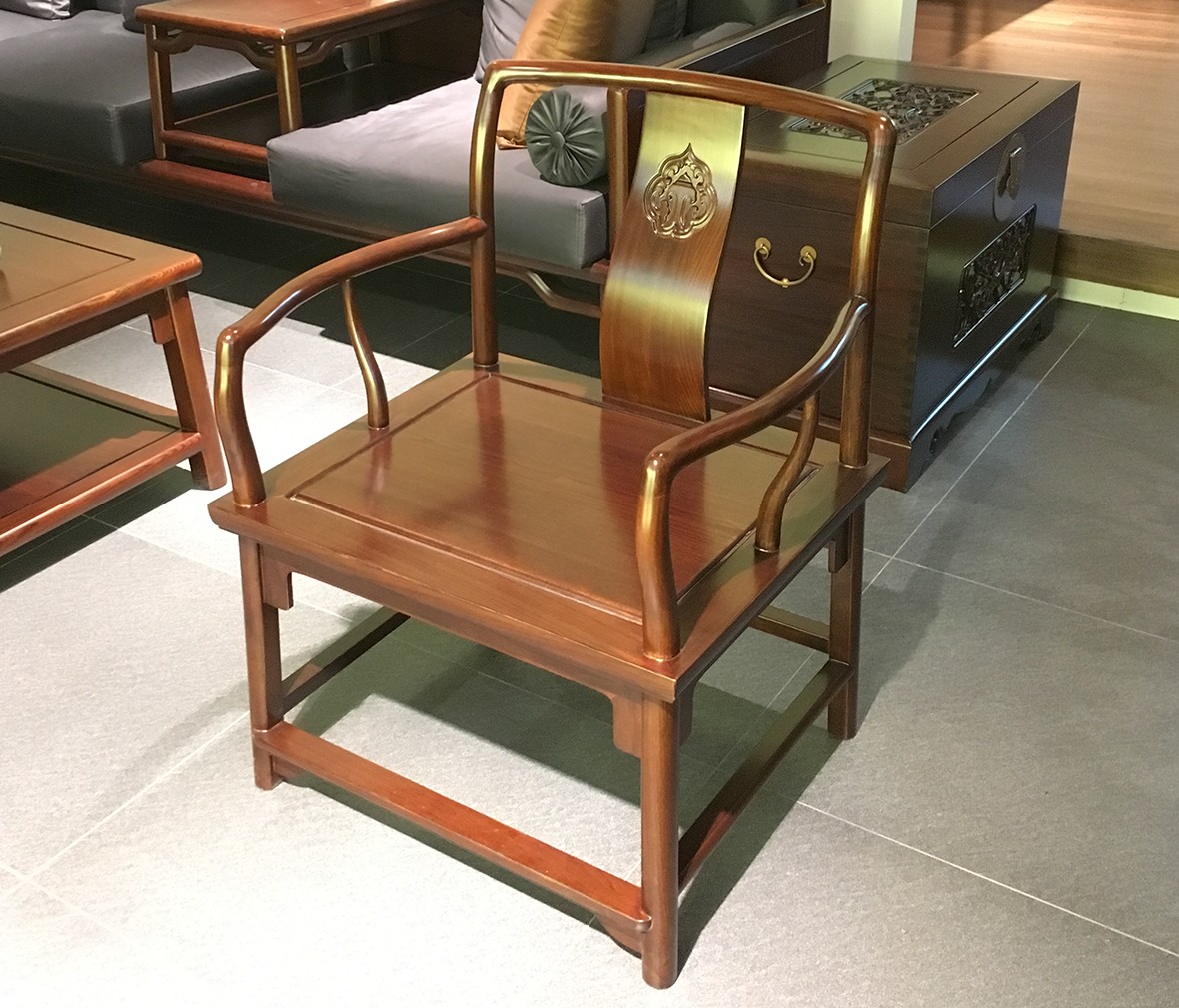 祥华坊家具 XJD-YD00913型号矮靠背南官帽椅 中式古典实木家具
