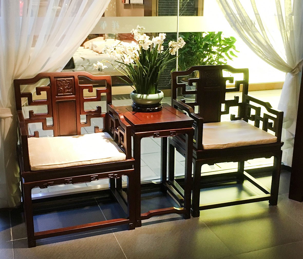 祥华坊家具 XJD-ZJ02814型号束腰回纹茶几 中式古典实木家具