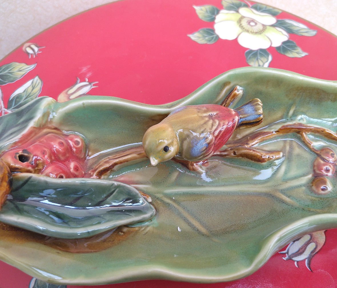 大峡谷 青叶盘 瓷器摆件 陶瓷材质 工艺品