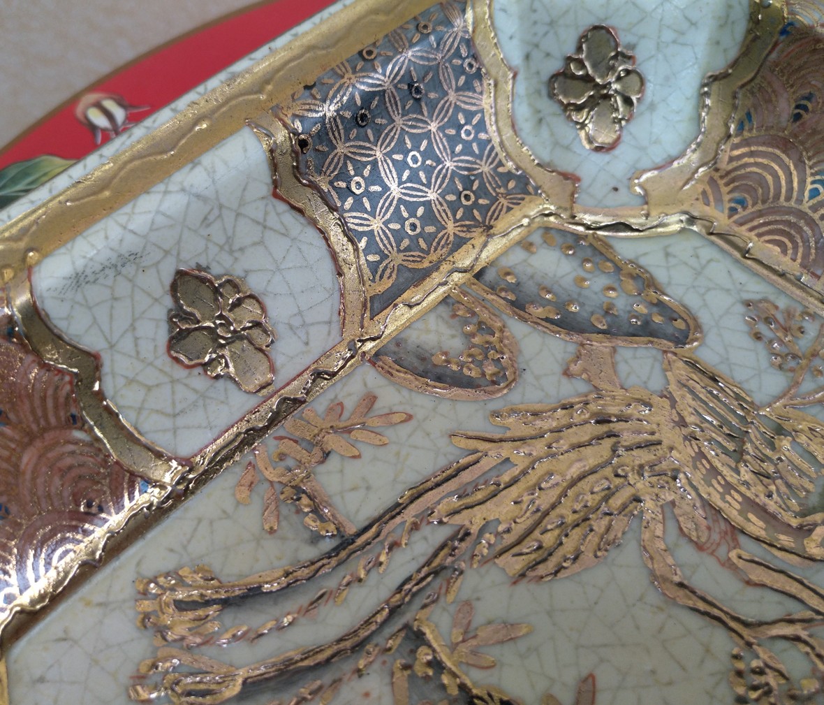 大峡谷 四角盘4 瓷器摆件 陶瓷材质 工艺品 客厅摆件 细节