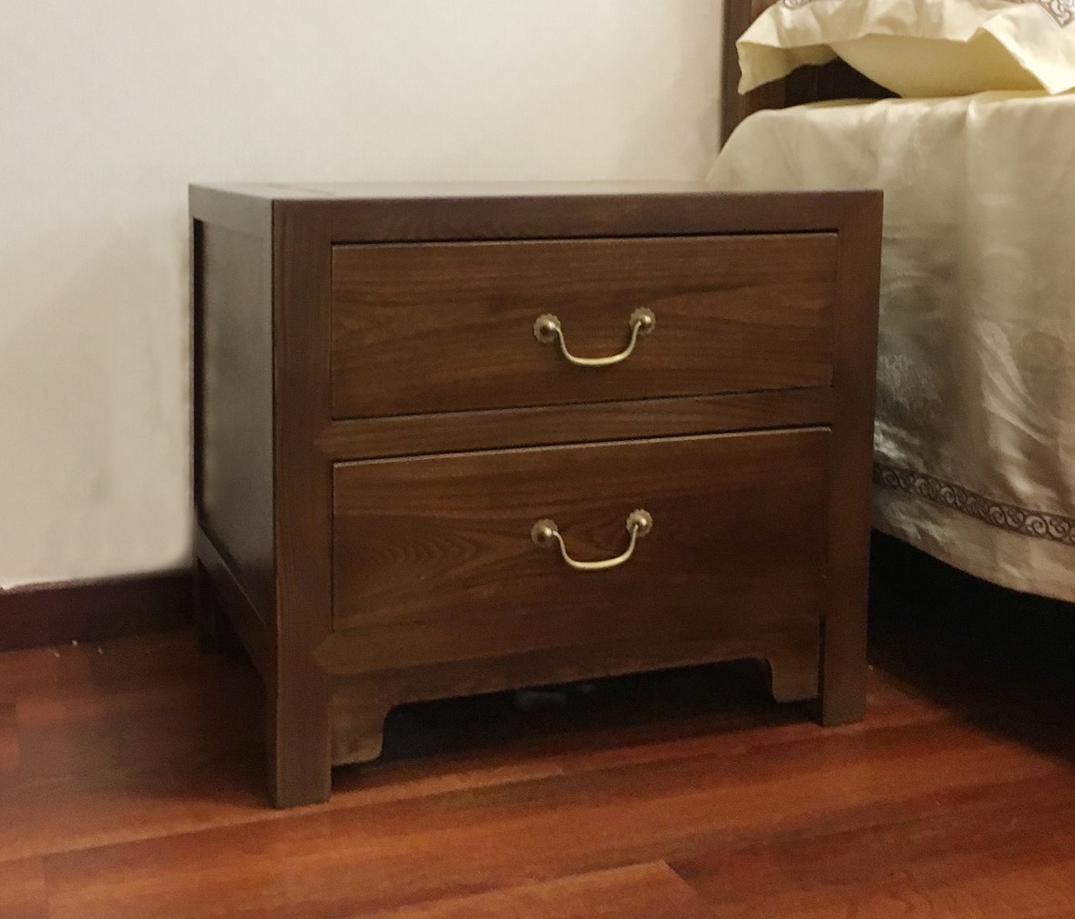 瀚明轩 HMX-1052型号中式古典风格榆木明式床头柜