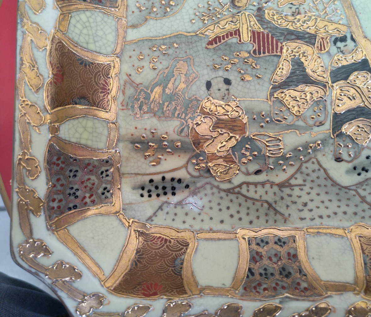 大峡谷 四角盘5 瓷器摆件 陶瓷材质 工艺品 客厅摆件 细节