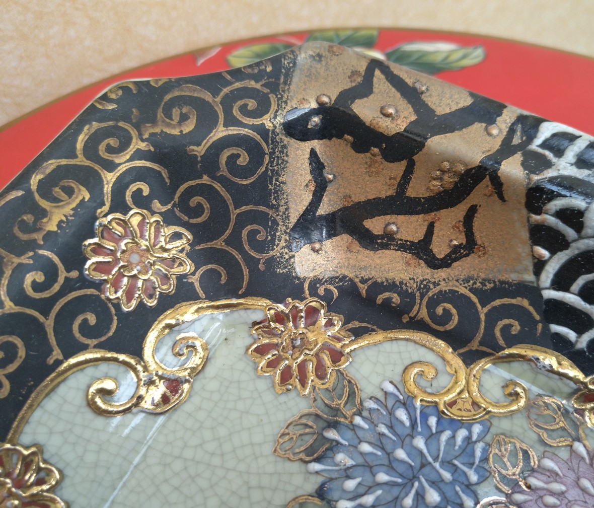 大峡谷 四角盘2 瓷器摆件 陶瓷材质 工艺品 客厅摆件 细节