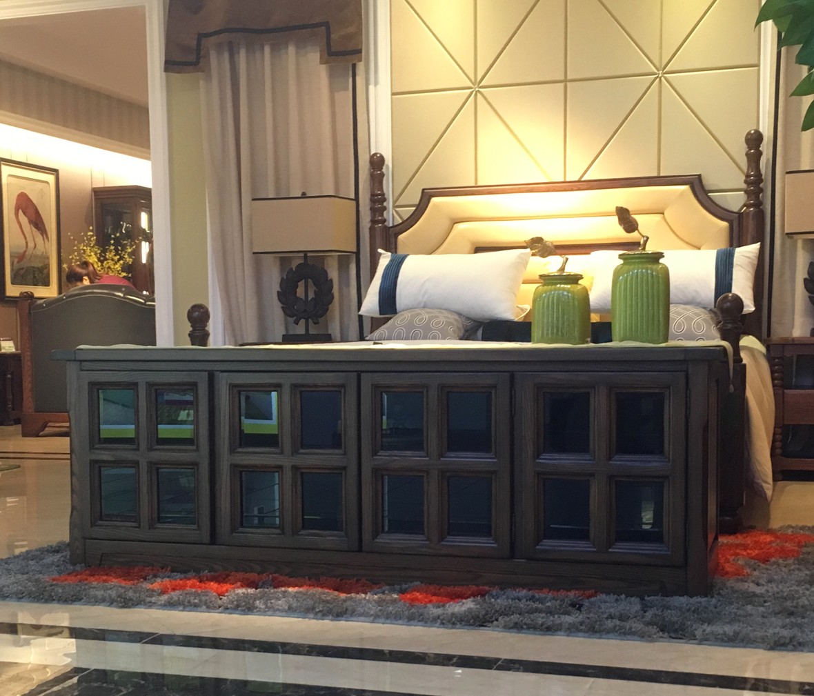 欧嘉璐尼 A-K-DG1型号电视柜 现代美式风格白蜡木电视柜