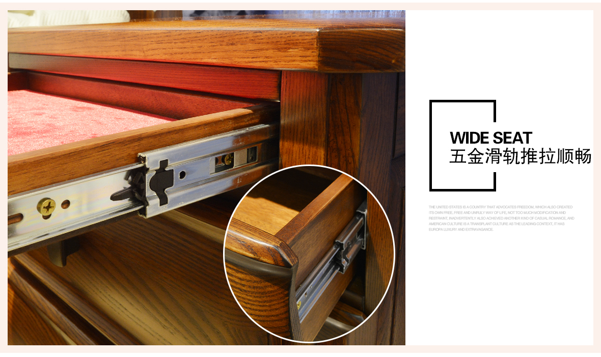 欧嘉璐尼 C-W-CTG2型号床头柜 现代美式风格白蜡木床头柜 商品细节