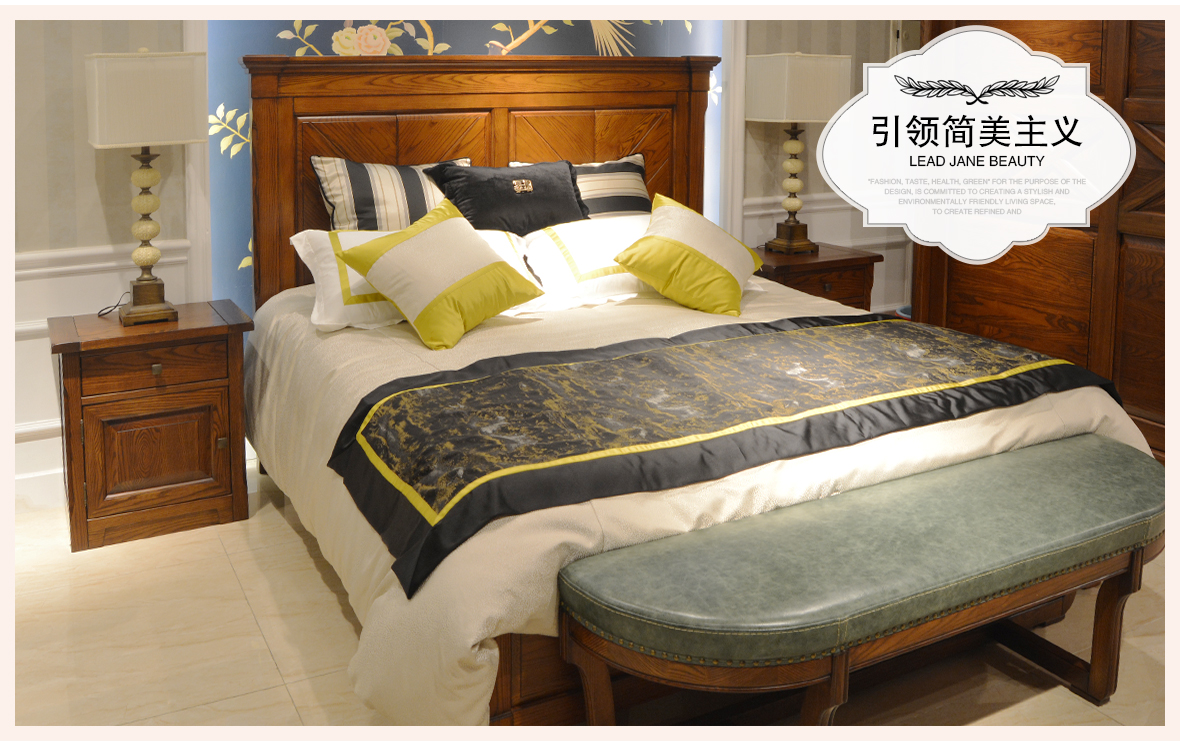 欧嘉璐尼 A-W-CTG1型号床头柜 现代美式风格白蜡木床头柜 商品情景