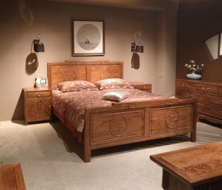 誉承堂,实木家具,双人床