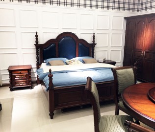 光明家具,实木床,双人床